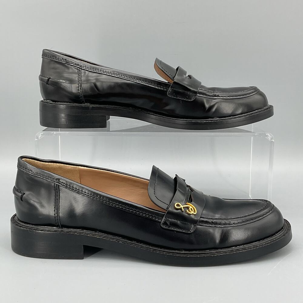 Sam Edelman Black Loafers with Gold Accent